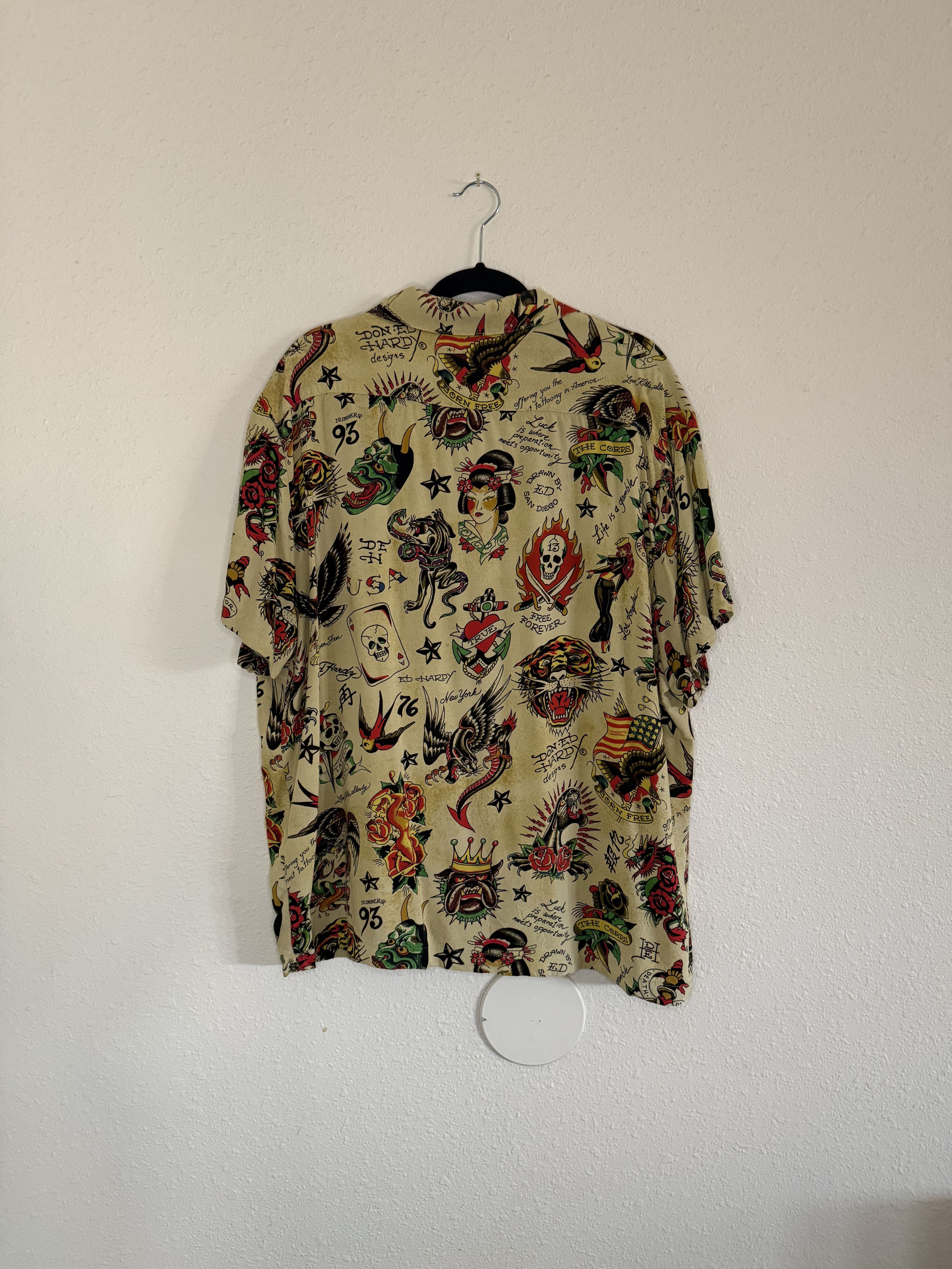 Ed Hardy Camp Button Up Shirt - Flash Print Size US XL / EU 56 / 4 - 3 Thumbnail