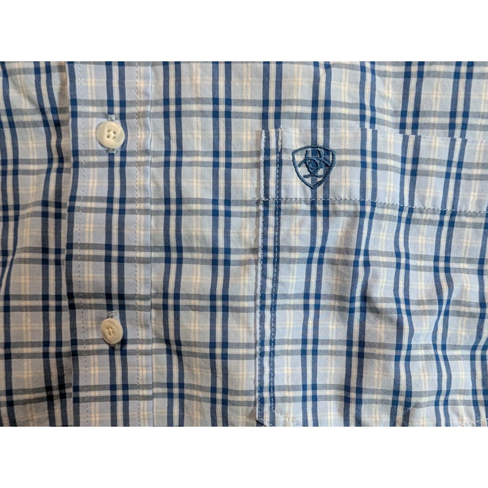 Ariat Ariat Pro Series Shirt XXL Blue Check Long Sleeve Western Cowboy Work Shirt Men Regular Size Blue Check Pattern Western Shirt Size US XXL / EU 58 / 5 - 4 Thumbnail