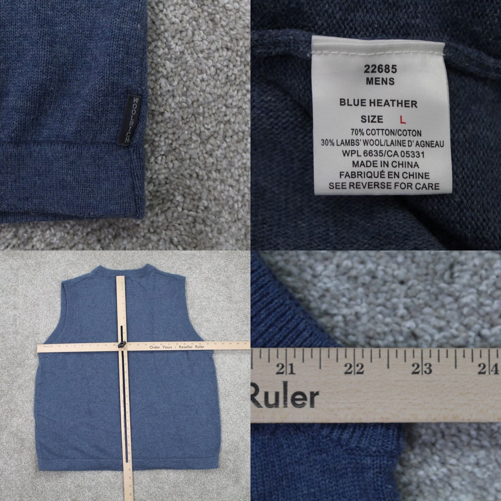 Vintage Woolrich Sweater Vest Mens Large Blue Cotton/Lambswool V-Neck Soft Pullover Vest Mens Large Blue Woolrich Sweater Vest Size US L / EU 52-54 / 3 - 8 Thumbnail
