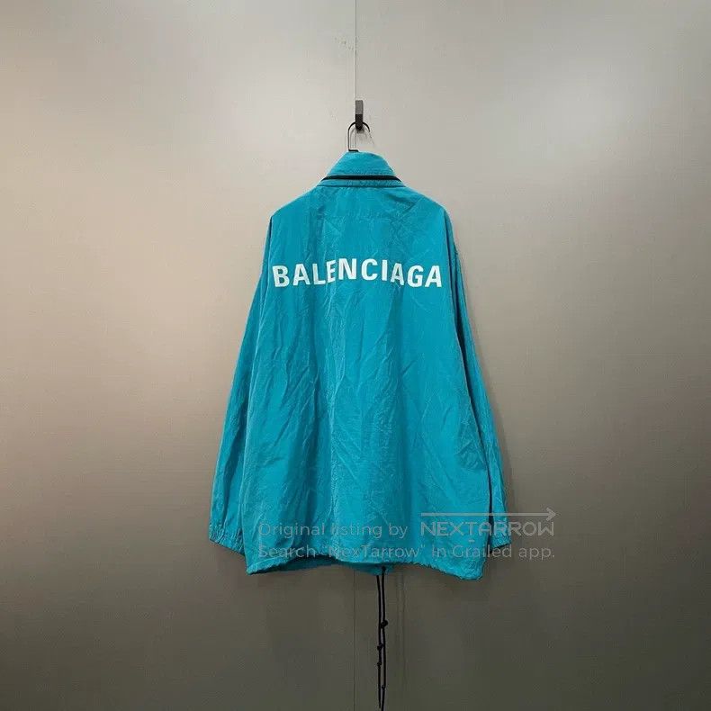 Balenciaga Balenciaga Blue Printed Letter Logo School Jacket Size XS / US 0-2 / IT 36-38 - 2 Thumbnail