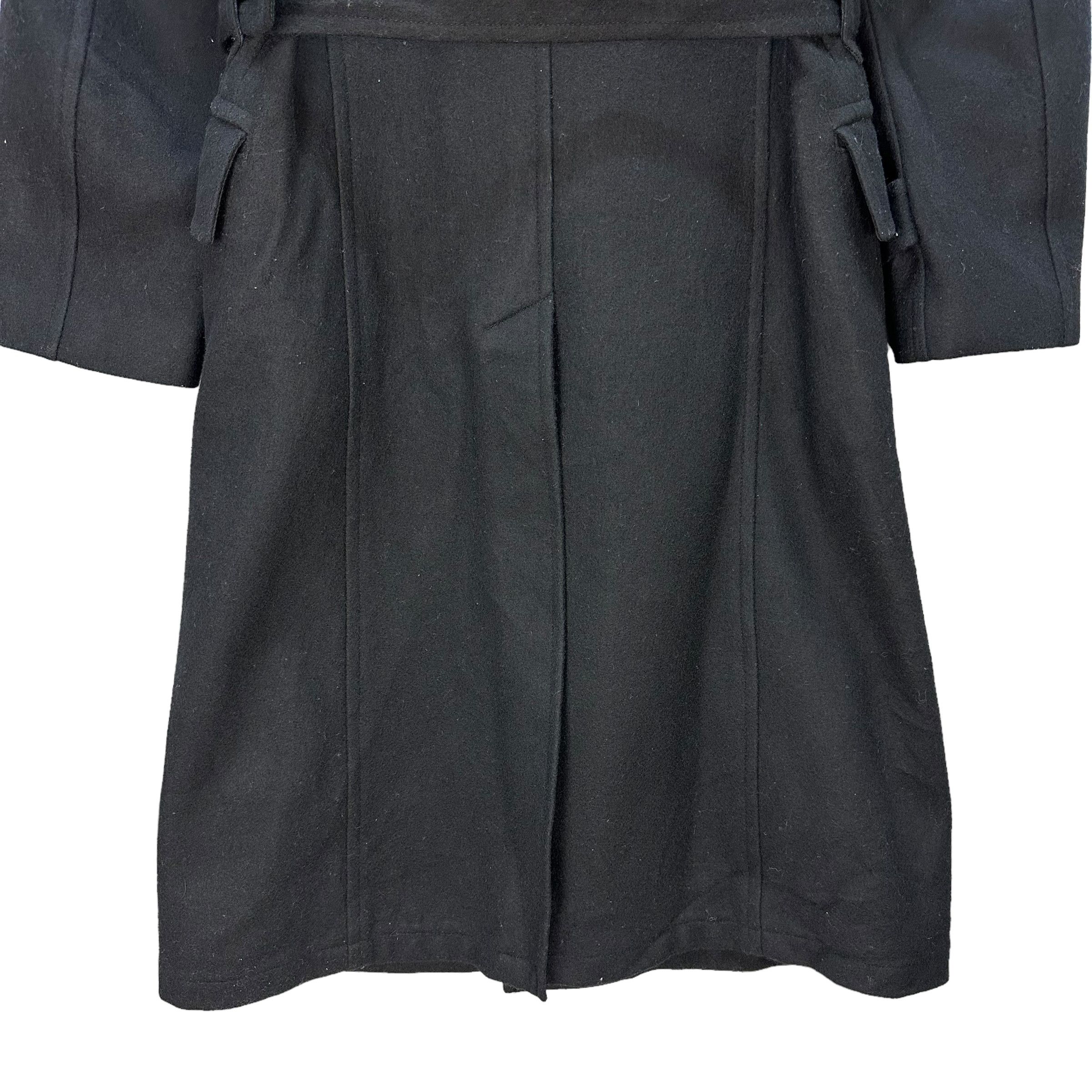 SCYE SYCE Double Collar Black Wool Belted Long Coat #A41-0937 Size S / US 4 / IT 40 - 12 Thumbnail