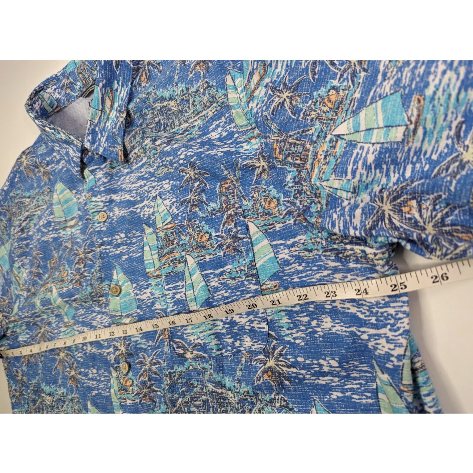 Izod VINTAGE Izod Saltwater Relaxed Dockside Blue Revival Sailboat S/S Shirt Men's 2XL Shirt Size US XXL / EU 58 / 5 - 4 Thumbnail