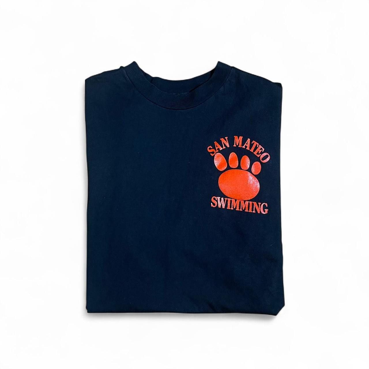 Hanes Vintage San Mateo Bear Cats Swimming Tee - Size L Size US L / EU 52-54 / 3 - 2 Thumbnail