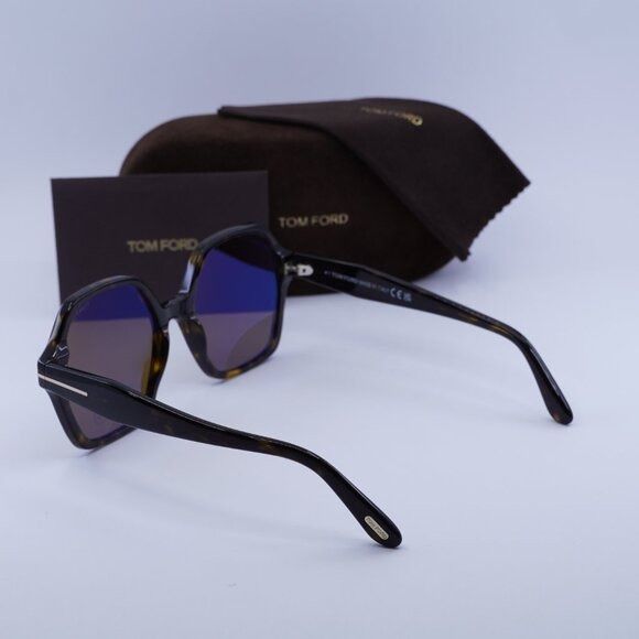 Tom Ford Tom Ford Romy FT1032 52E Sunglasses Havana Geometric Frame Size ONE SIZE - 10 Thumbnail