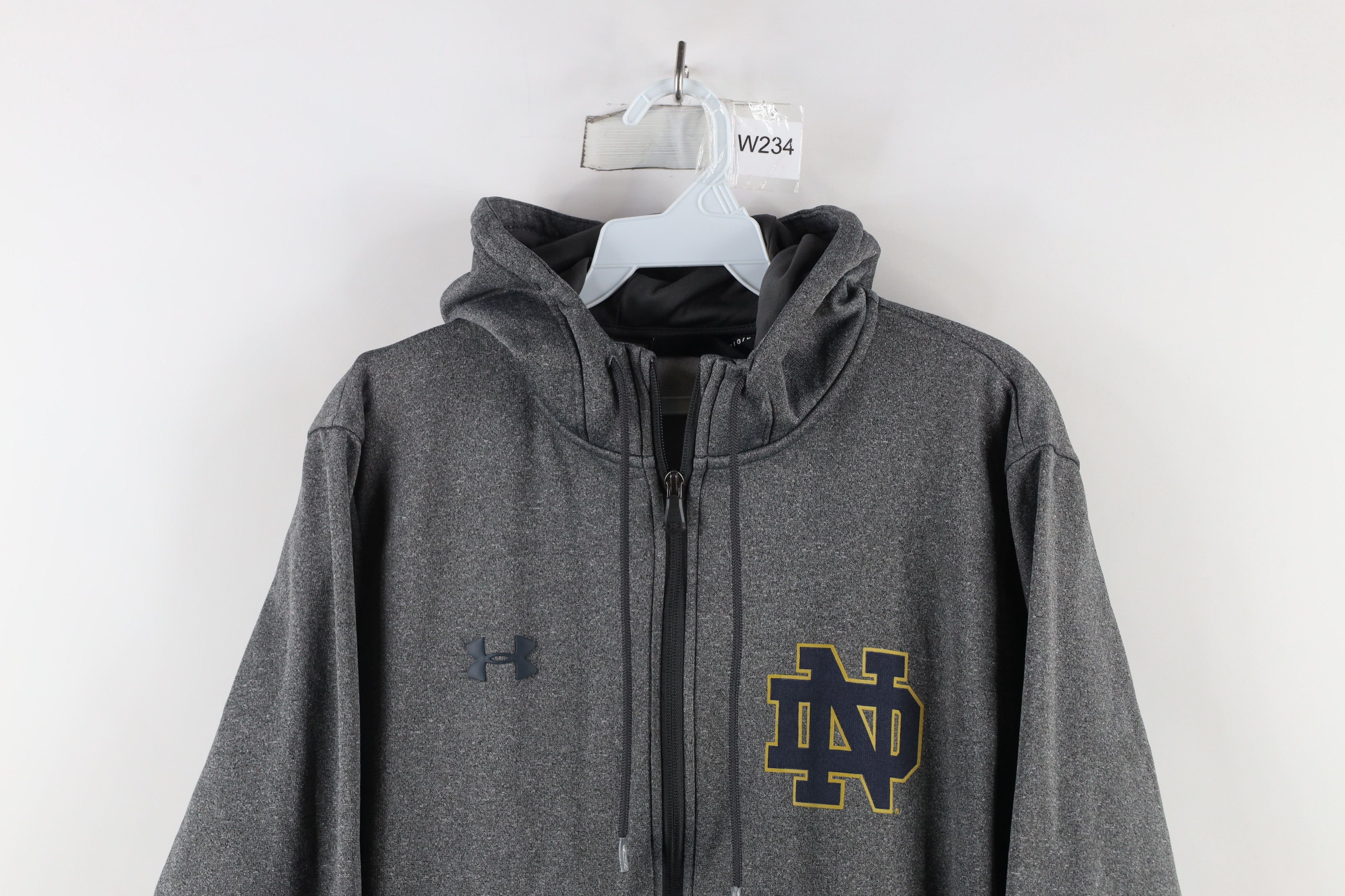Under Armour × Vintage Under Armour Dame University Football Full Zip Hoodie Gray Size US L / EU 52-54 / 3 - 2 Thumbnail