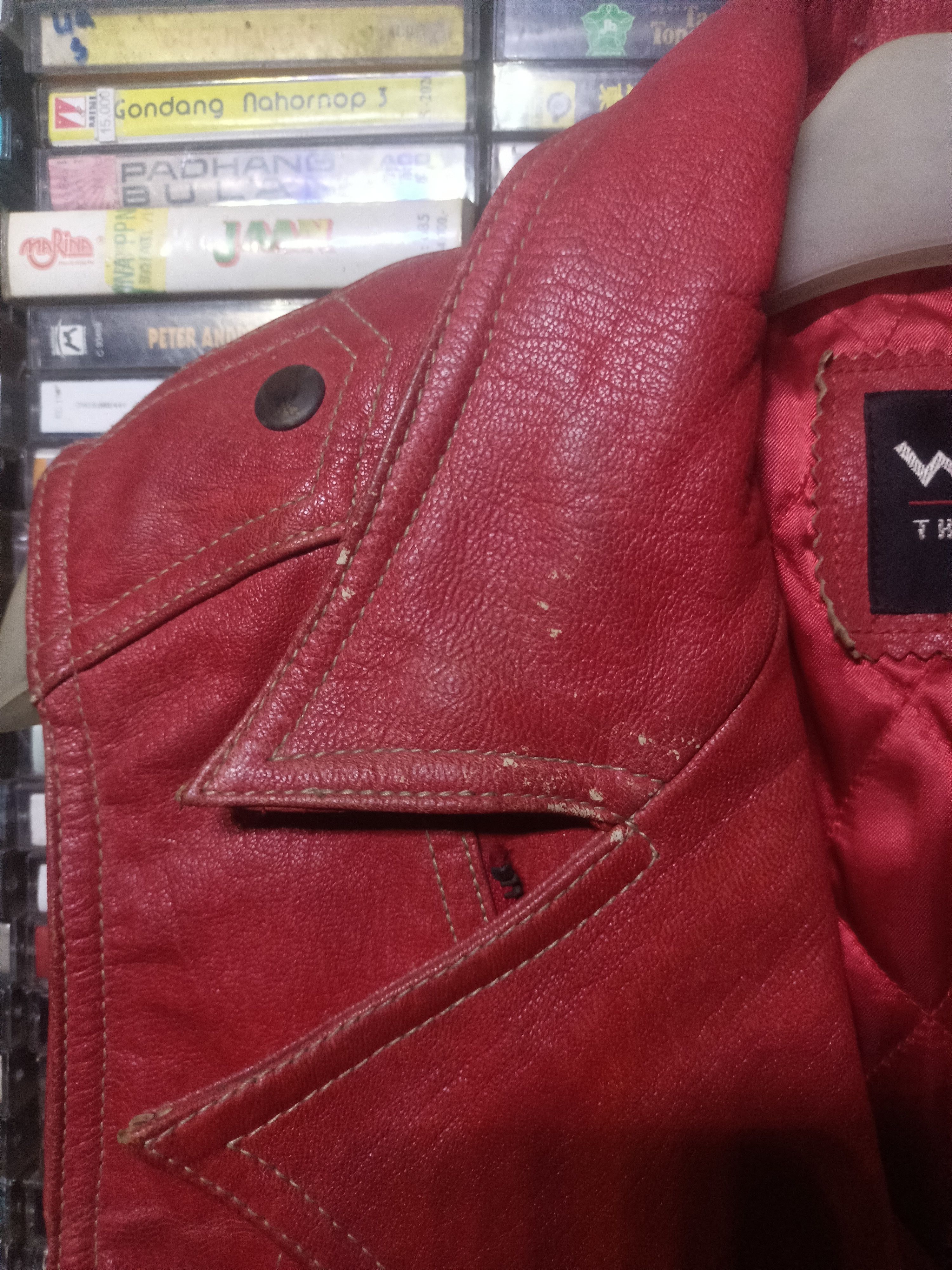 Wilsons Leather Vintage 90s Wilsons Leather Red Distressed Biker Vest Size L Size L / US 10 / IT 46 - 6 Thumbnail