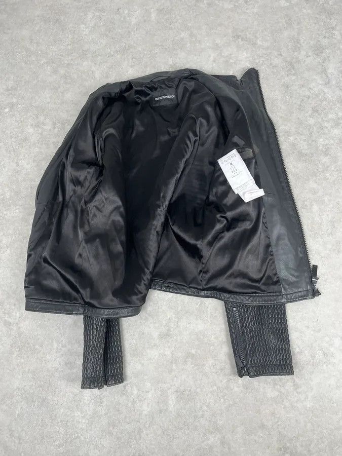 Emporio Armani SS2016 Emporio Armani Woven Asymmetrical Leather Jacket Size US S / EU 44-46 / 1 - 11 Thumbnail