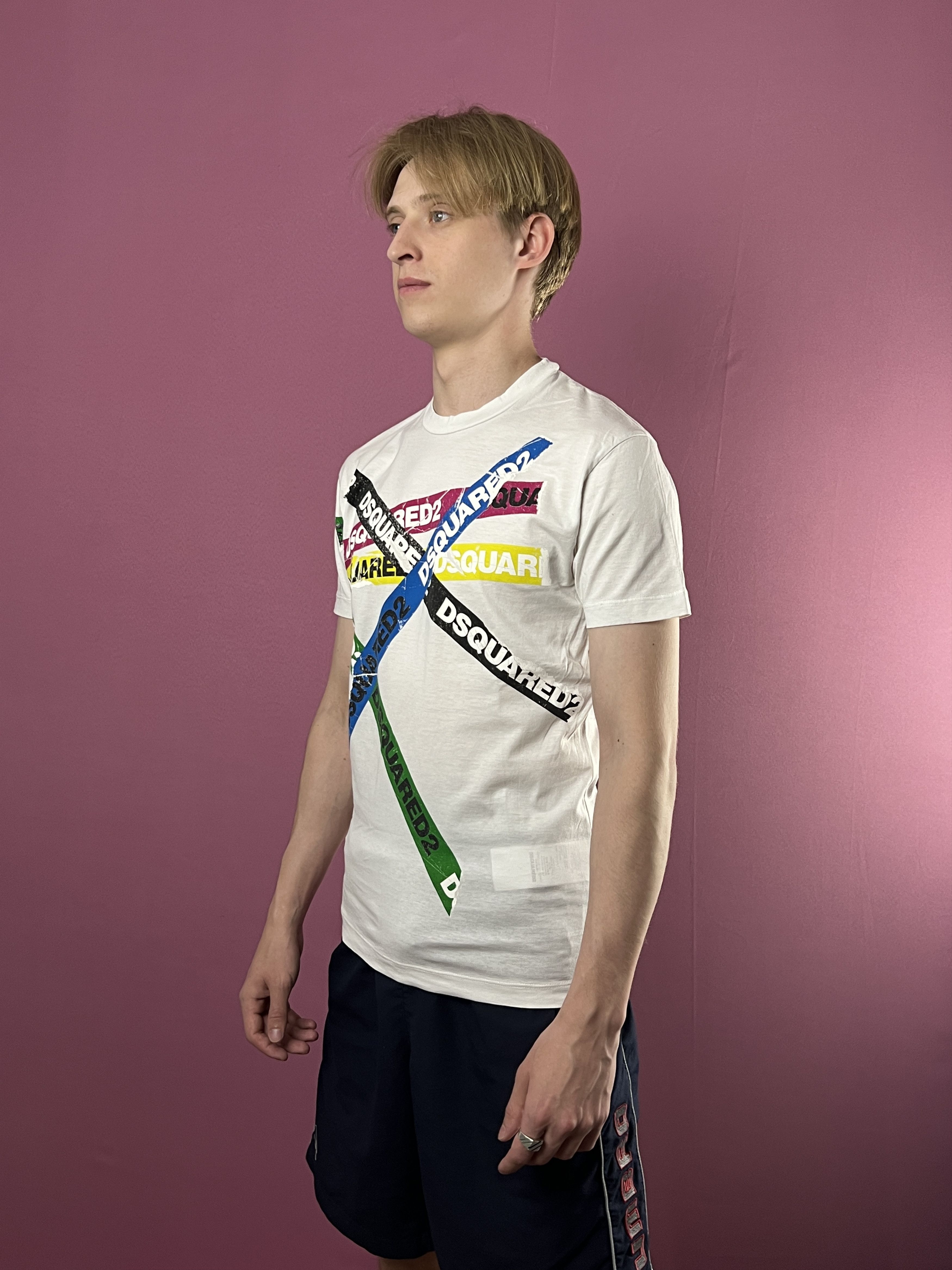 Dsquared2 Dsquared2 Vintage Men's Tape Logo T-Shirt - S Size US S / EU 44-46 / 1 - 2 Thumbnail
