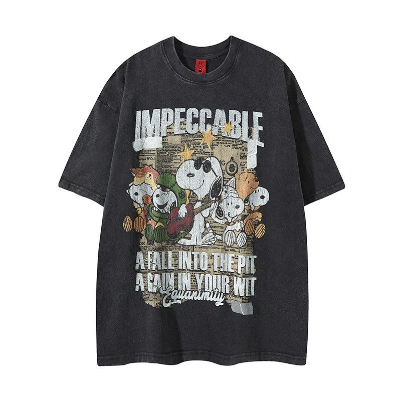 Vintage Men's loose cute cartoon puppy print T-shirt y2k Size US M / EU 48-50 / 2 - 1 Thumbnail