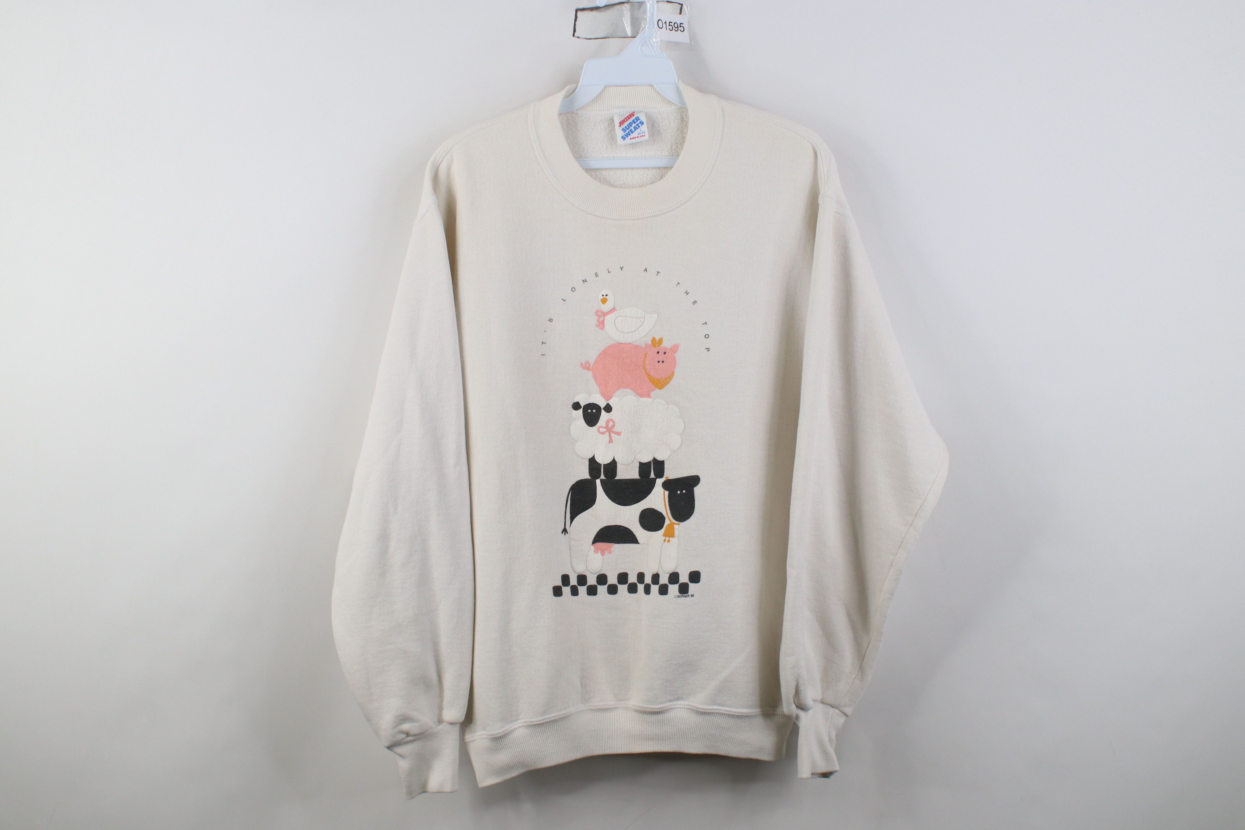 Vintage Vintage 80s Country Animals Puff Paint Sweatshirt USA Size L / US 10 / IT 46 - 1 Thumbnail