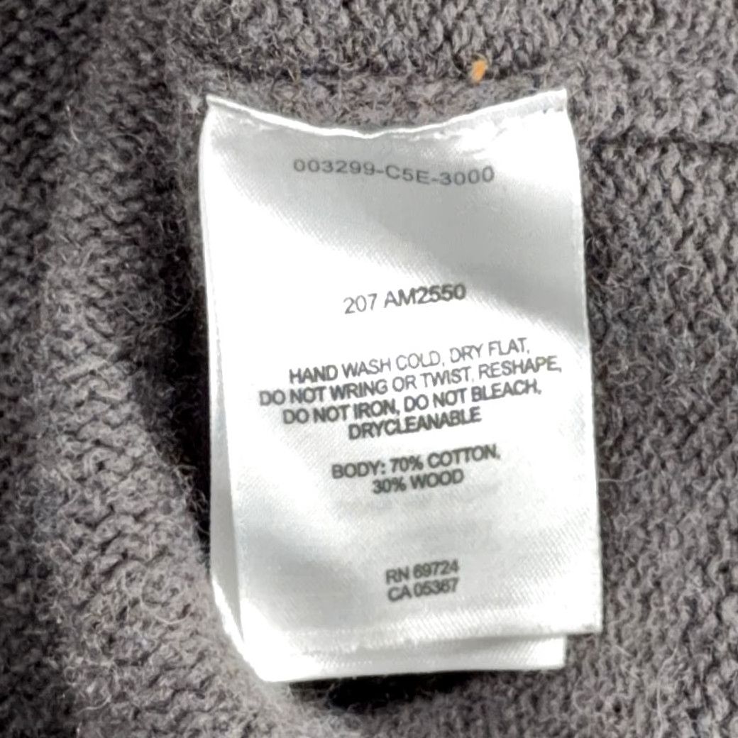 Vintage Columbia Sweater Adult LARGE Gray Burnt Orange Wool Blend Quarter Zip Striped 1/4 Zip Knit Pullover Mens Regular Size US L / EU 52-54 / 3 - 7 Thumbnail