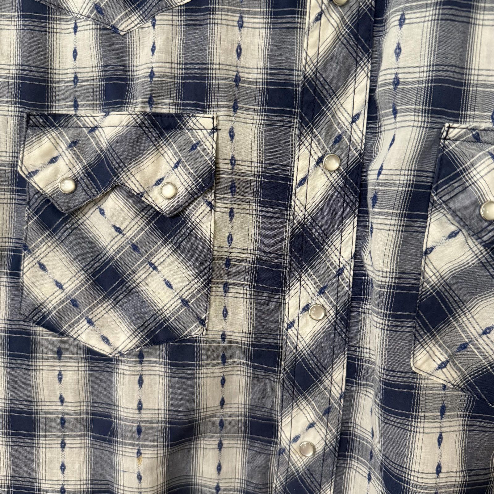Wrangler Wrangler Shirt Men's Blue Rustler Vintage Pearl Snap Size US M / EU 48-50 / 2 - 3 Thumbnail