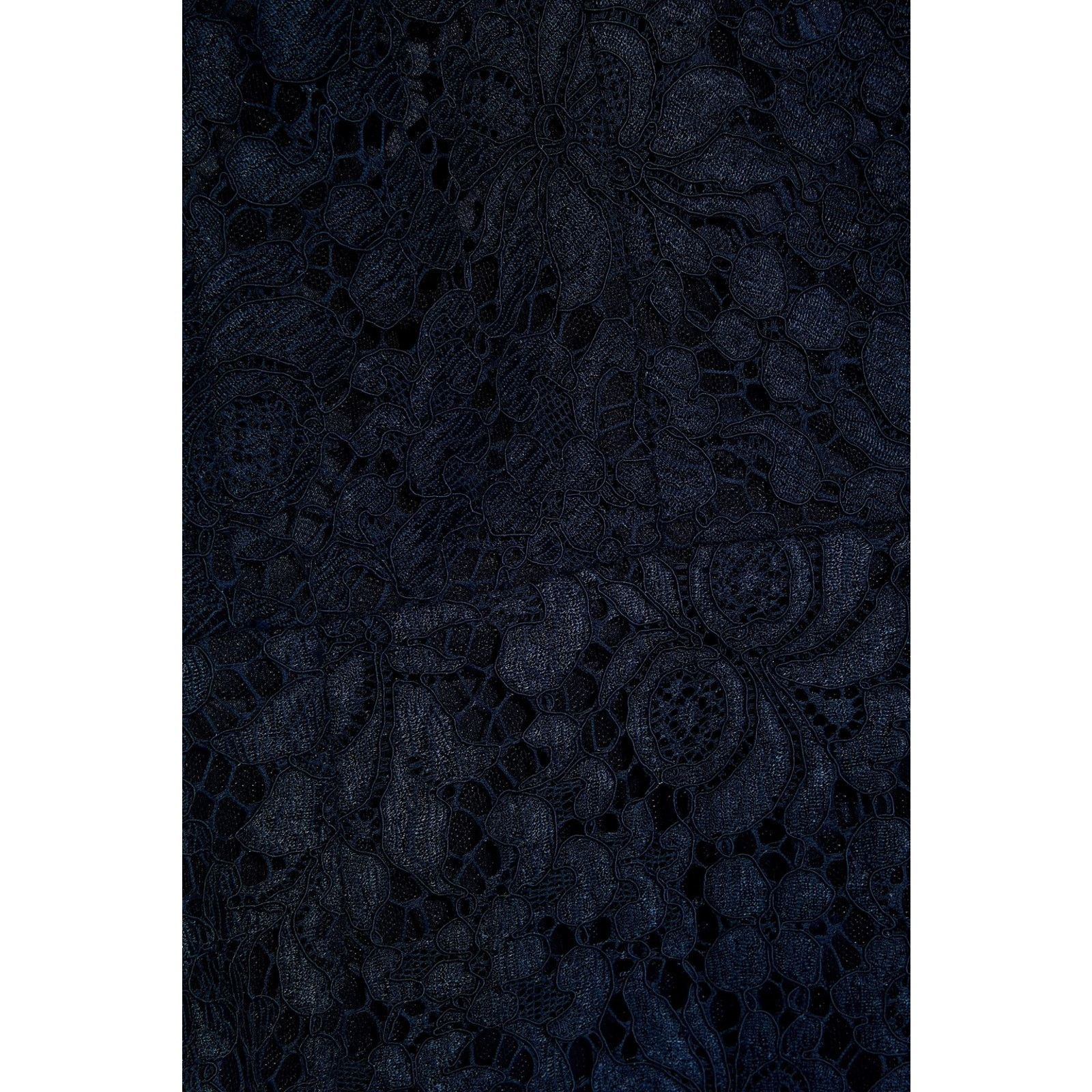 Dolce & Gabbana Dolce & Gabbana Navy Corded Lace Short Sleeve Mini Dress 46 Size L / US 10 / IT 46 - 5 Thumbnail
