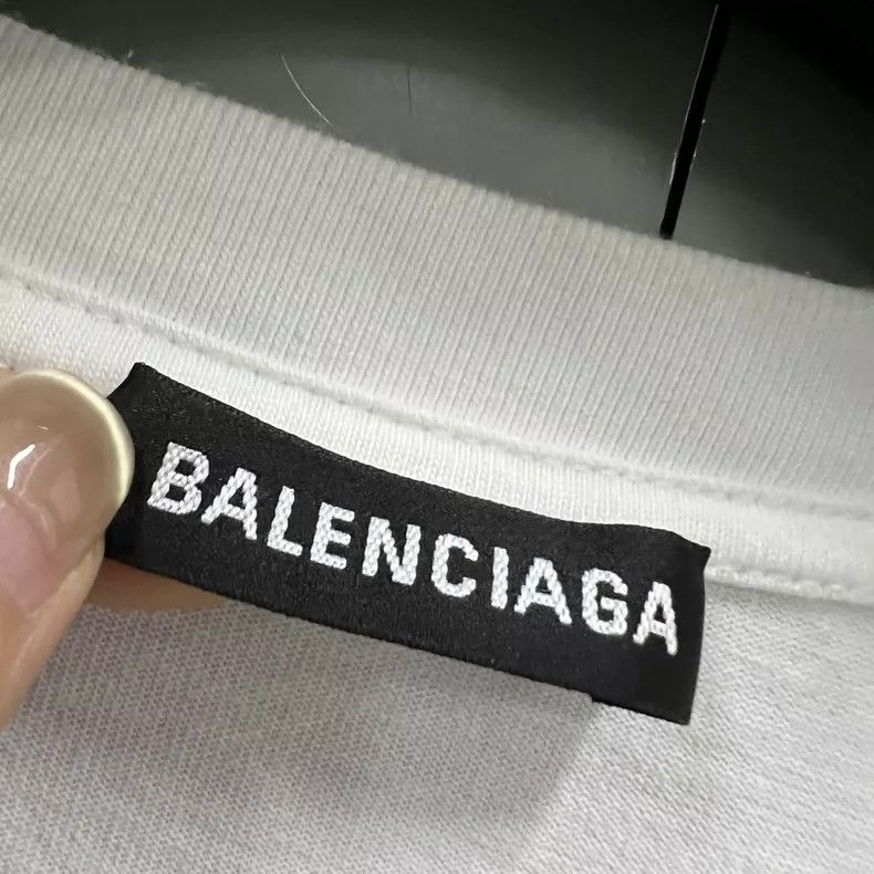 Balenciaga Balenciaga White Small Logo Printed Short Sleeve Size US M / EU 48-50 / 2 - 3 Thumbnail