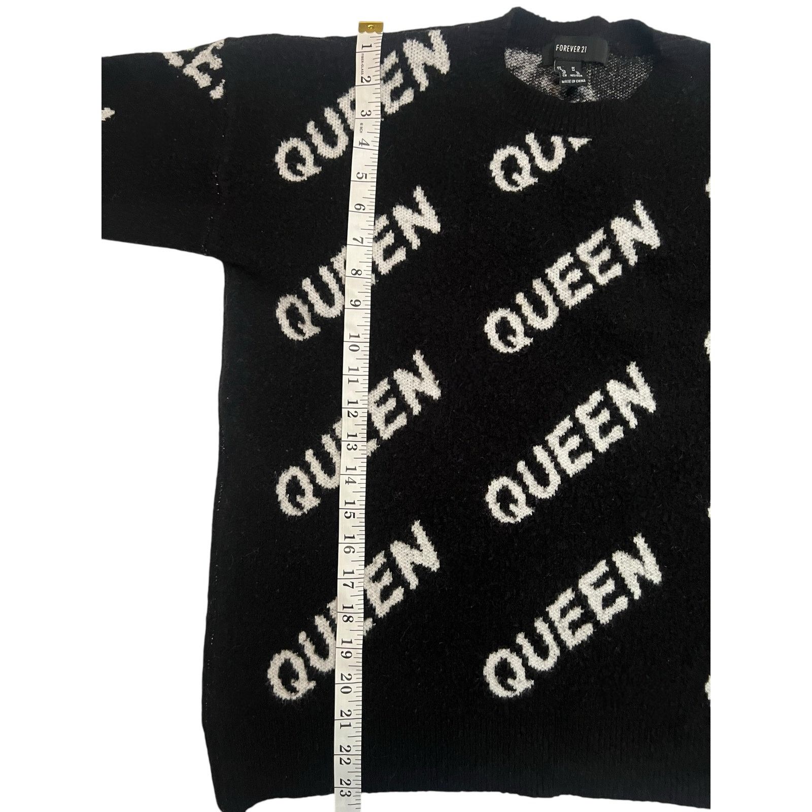 Forever 21 Forever 21 QUEEN Black Sweater Woman’s Med Pullover Crewneck Size M / US 6-8 / IT 42-44 - 13 Thumbnail
