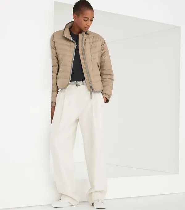 Brunello Cucinelli o1la1rc1a0425 Wr Padded Jacket in Natural Size S / US 4 / IT 40 - 5 Thumbnail