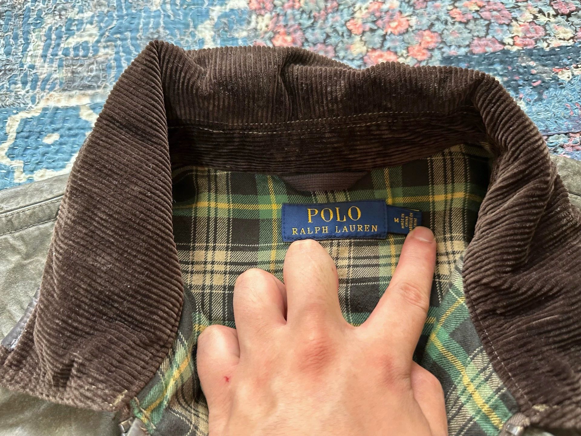 RRL Ralph Lauren RRL Waxed Cotton Moto Jacket M Black/Green Heavy Distressed Size US M / EU 48-50 / 2 - 8 Thumbnail
