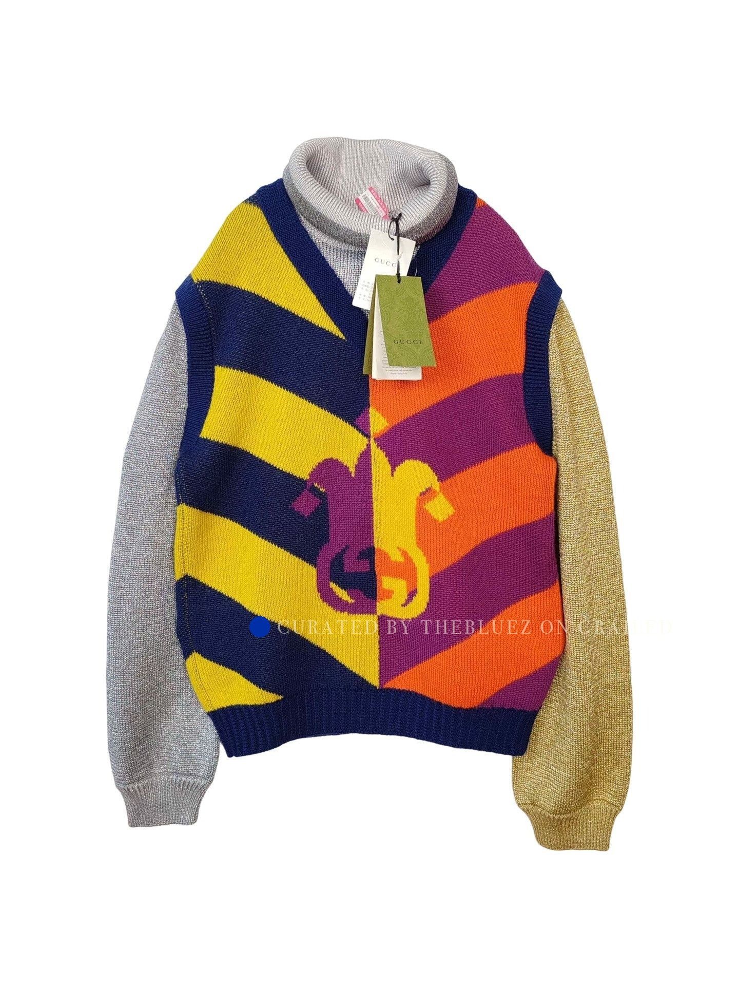 Gucci Multi-Color Striped Turtleneck Sweater Size US M / EU 48-50 / 2 - 1 Thumbnail