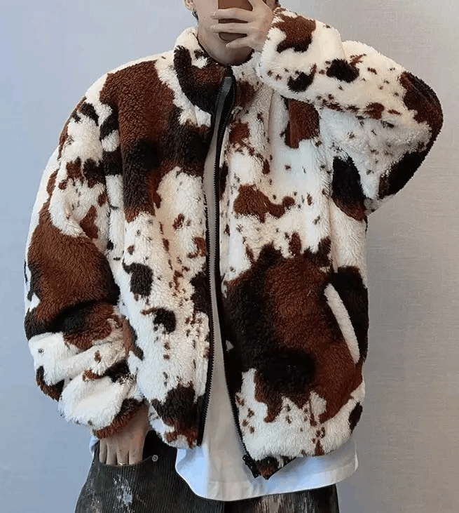 Japanese Brand × Vintage Vintage Hip Hop y2k Fluffy Wool Reversible Jacket Coat Size US XL / EU 56 / 4 - 2 Thumbnail