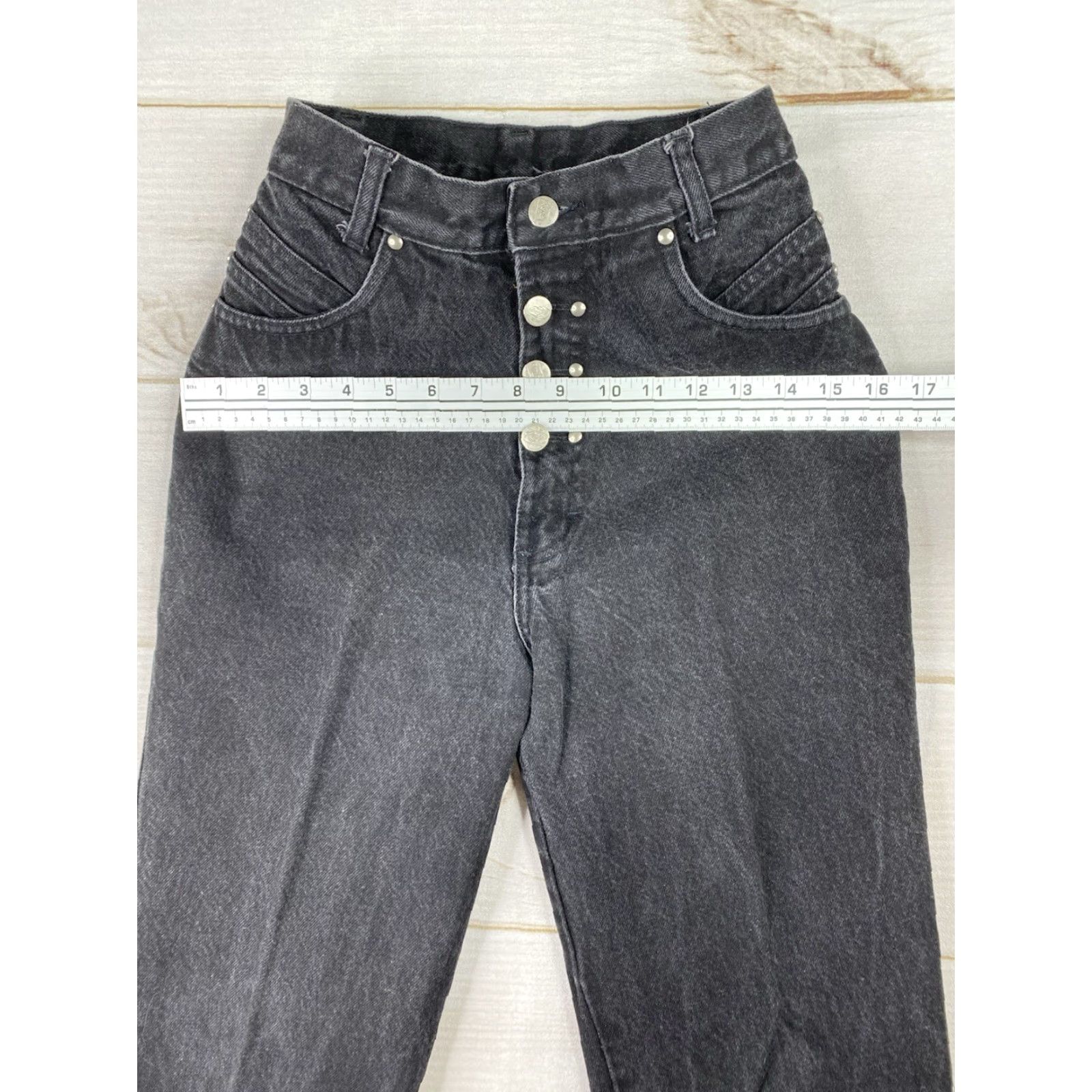 Roper VINTAGE roper Jeans 3/4 High Wasited Denim Black Buttons Rodeo Riding Women 90s Cowboy USA Jeans Mens Womens Boys Girls Size 27" / US 4 / IT 40 - 4 Thumbnail