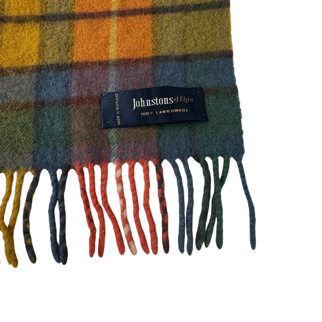 Johnstons Of Elgin Lambswool Fringed Plaid Scarf Size ONE SIZE - 4 Thumbnail