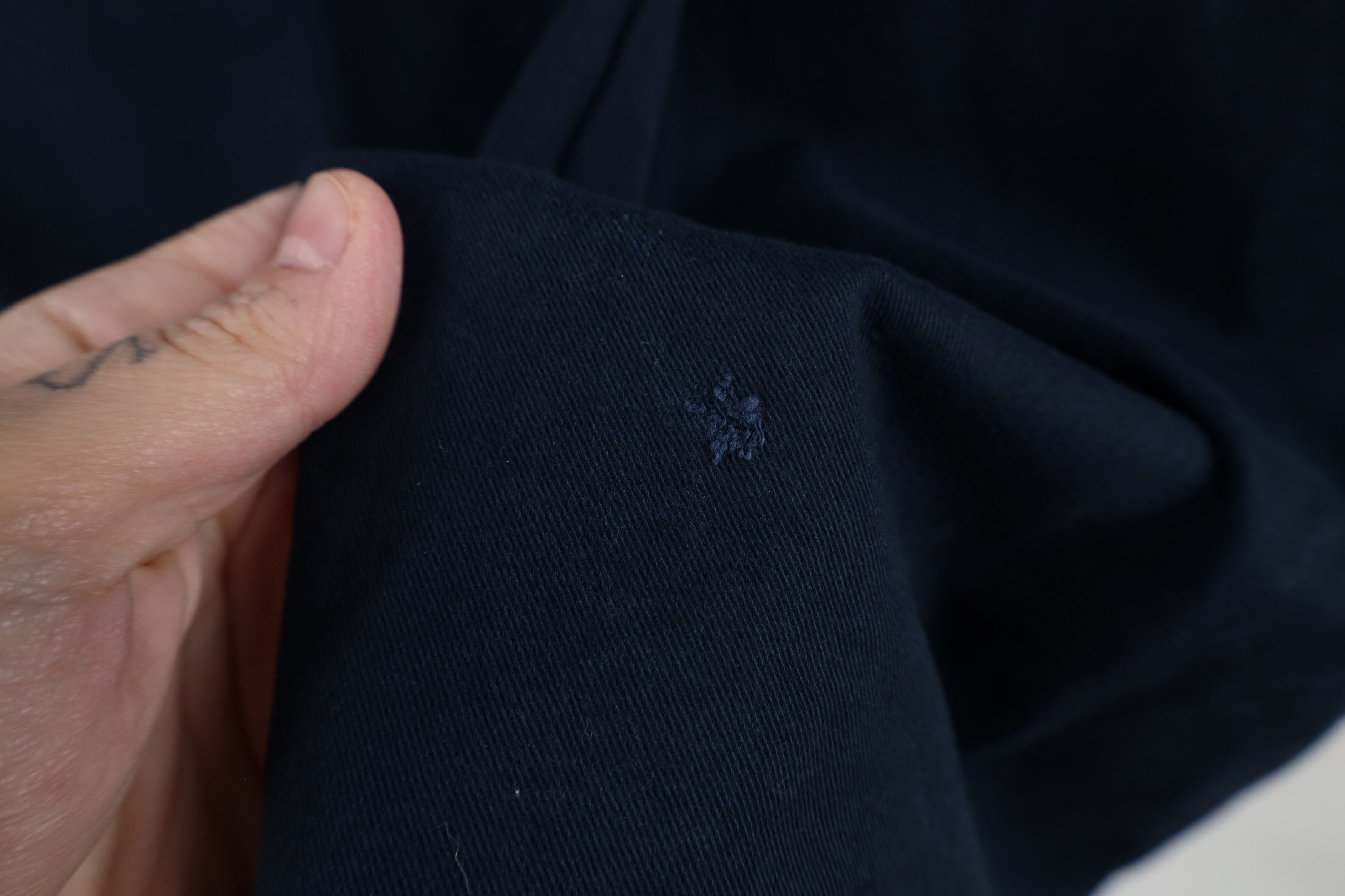 Vintage Vintage 90s Streetwear Band Collar Button Shirt Navy Blue Size US M / EU 48-50 / 2 - 10 Thumbnail