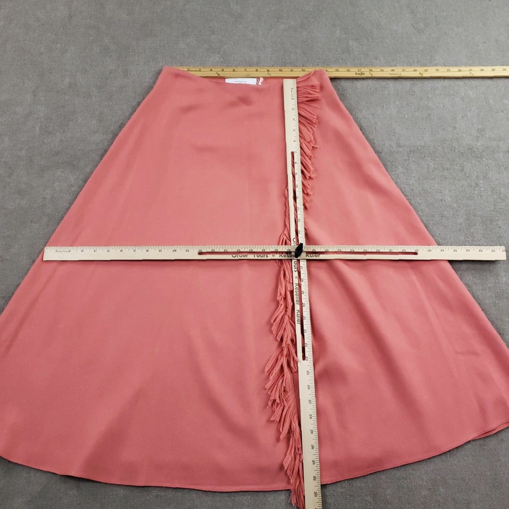 Vintage Beatrice B Skirt Womens A-Line Midi Pink Fringe Wool Julep Medium Size 32" / US 10 / IT 46 - 2 Thumbnail