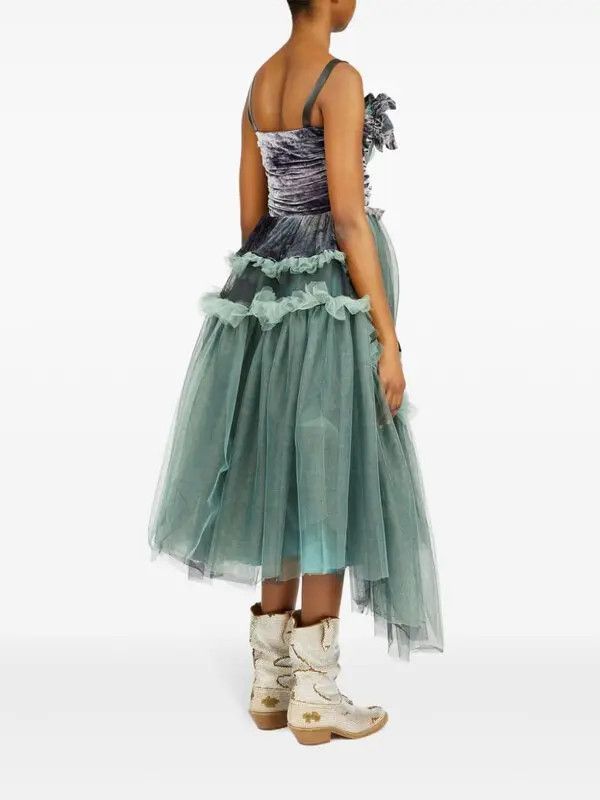 Maison Margiela o1mle0426 Midi Dress in Pale Blue Green Size S / US 4 / IT 40 - 4 Thumbnail