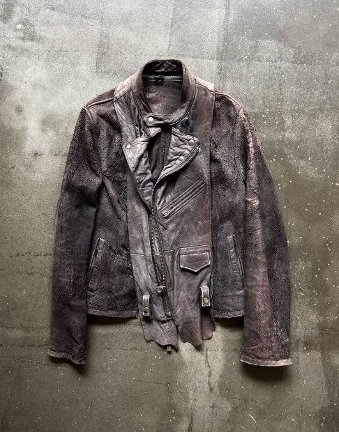Maison MIHARA YASUHIRO Mihara Yasuhiro Early Distressed Leather Jacket Size US XS / EU 42 / 0 - 4 Thumbnail