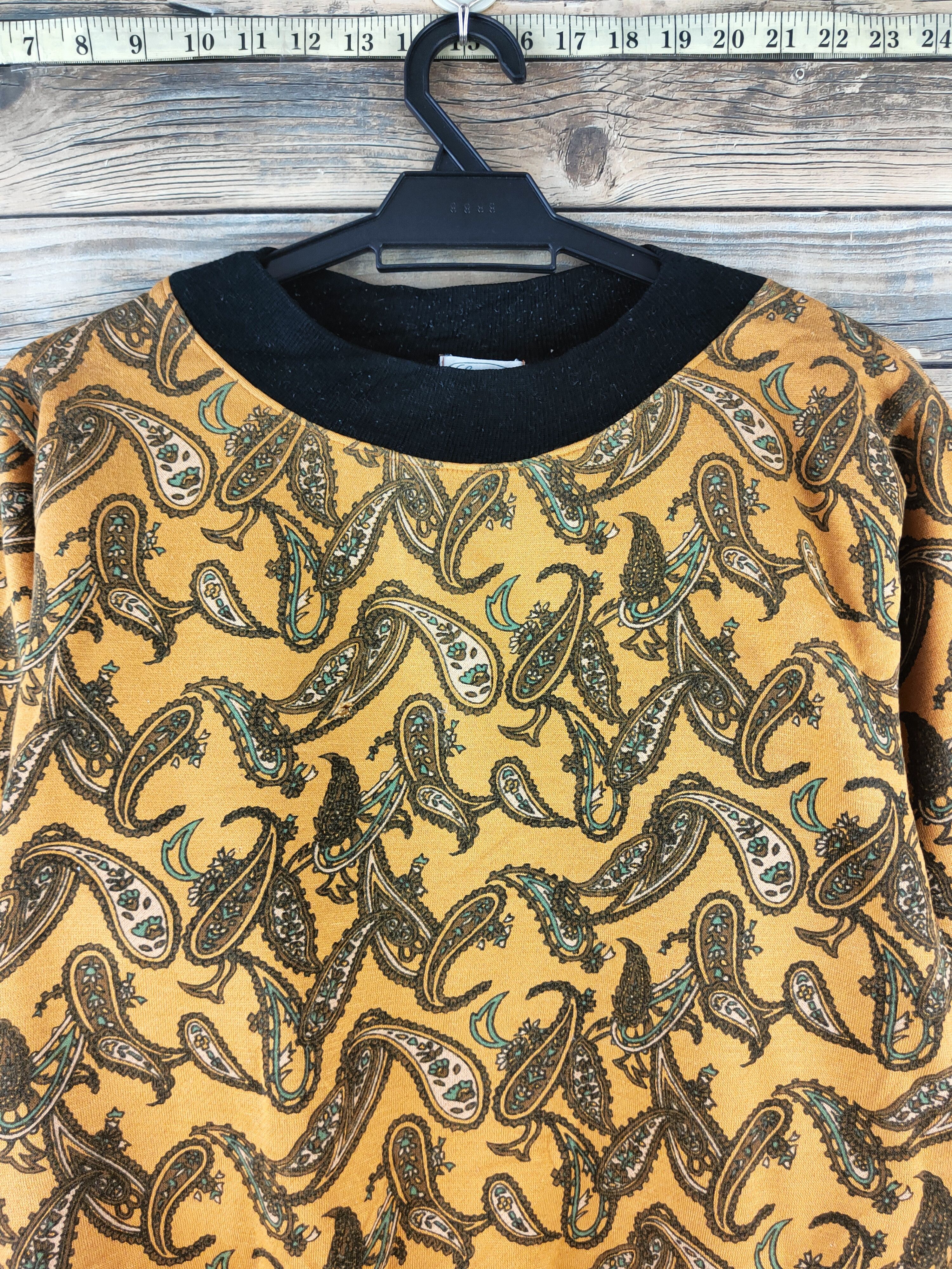 Japanese Brand Vintage Full Print Life is Art Mustard Sweatshirts Size M / US 6-8 / IT 42-44 - 2 Thumbnail