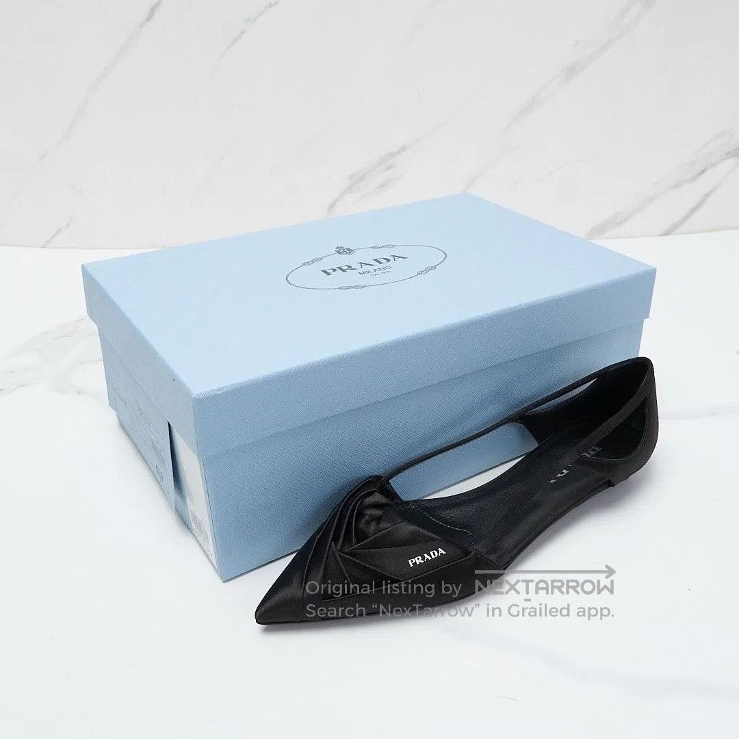 Prada Prada Women's Satin Hollow Floral Flats. Size US 6 / IT 36 - 9 Thumbnail