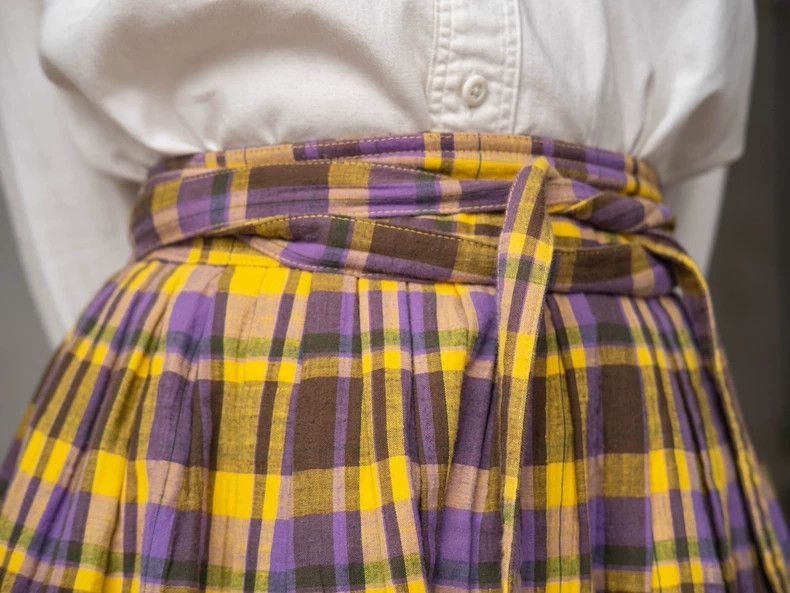 Kenzo KENZO Vintage yellow and purple checkered straps half skir Size 25" / US 0 / IT 36 - 6 Thumbnail