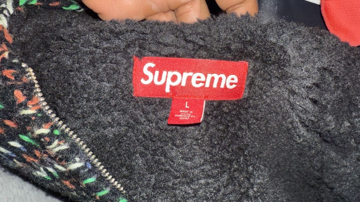 Supreme Supreme Faux Shearling Lined Zip Up Hooded Sweater Size US L / EU 52-54 / 3 - 5 Thumbnail