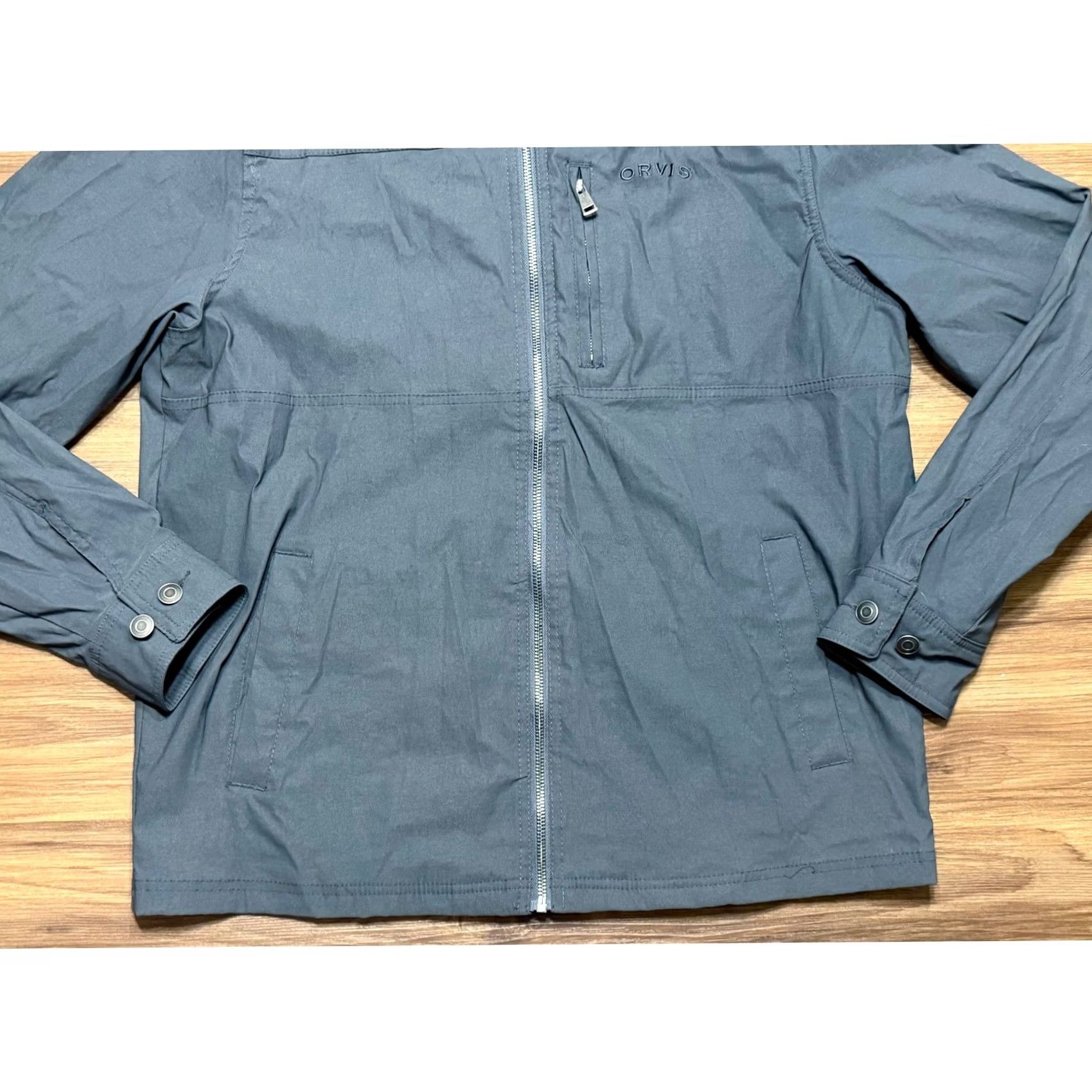 Orvis Orvis Lightweight Nylon Full Zip Windbreaker Bomber Jacket Gray Sz L Mens Size US L / EU 52-54 / 3 - 3 Thumbnail