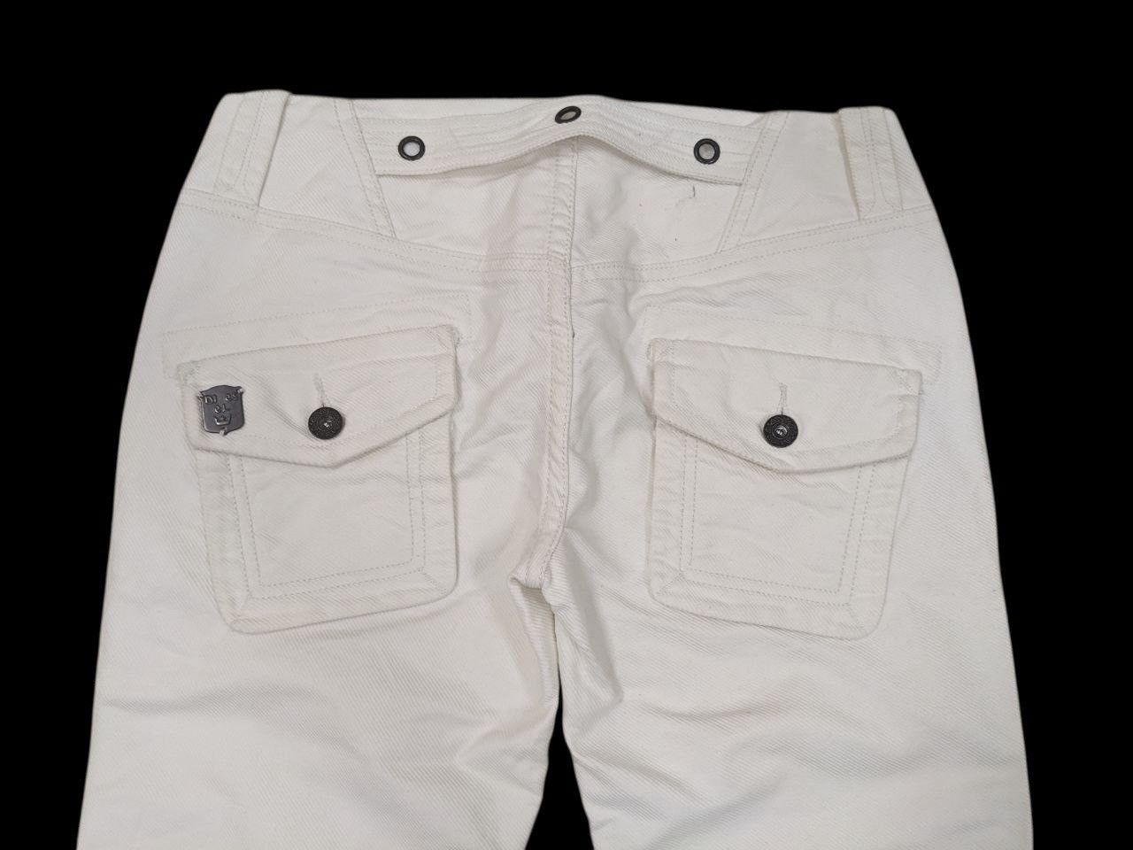 Diesel DIESEL VINTAGE Y2K OFF WHITE FLARE PANTS Size 26" / US 2 / IT 38 - 3 Thumbnail