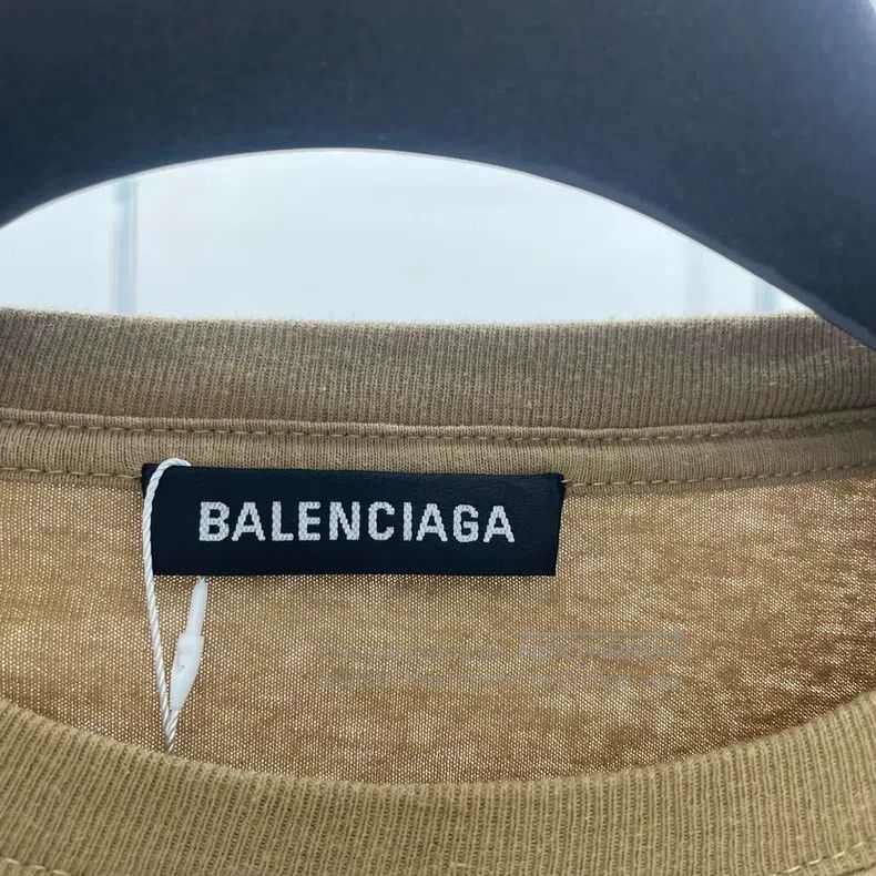 Balenciaga Balenciaga Khaki Logo Wheat Ear Short Sleeve T-Shirt Size US L / EU 52-54 / 3 - 4 Thumbnail