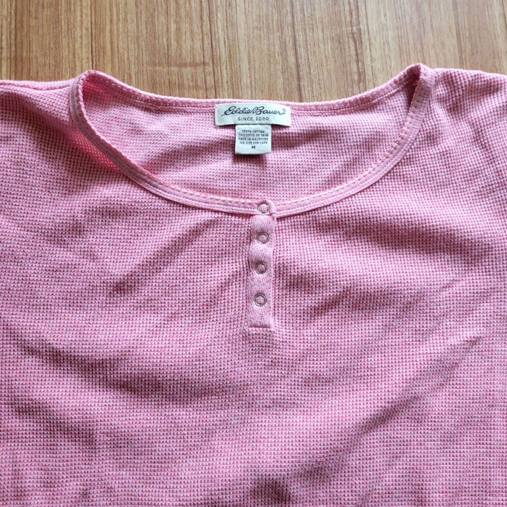 Eddie Bauer Eddie Bauer Shirt Womens Medium Pink Thermal Round Snap Buttons Short Sleeves Size M / US 6-8 / IT 42-44 - 4 Thumbnail