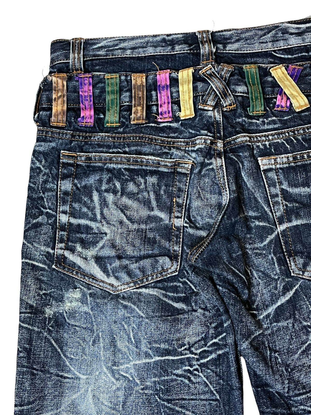 Japanese Brand SICK🔥JAPANESE BRAND "NYLAUS JEANS" DOUBLE WAIST JEANS/DENIM Size US 31 - 8 Thumbnail