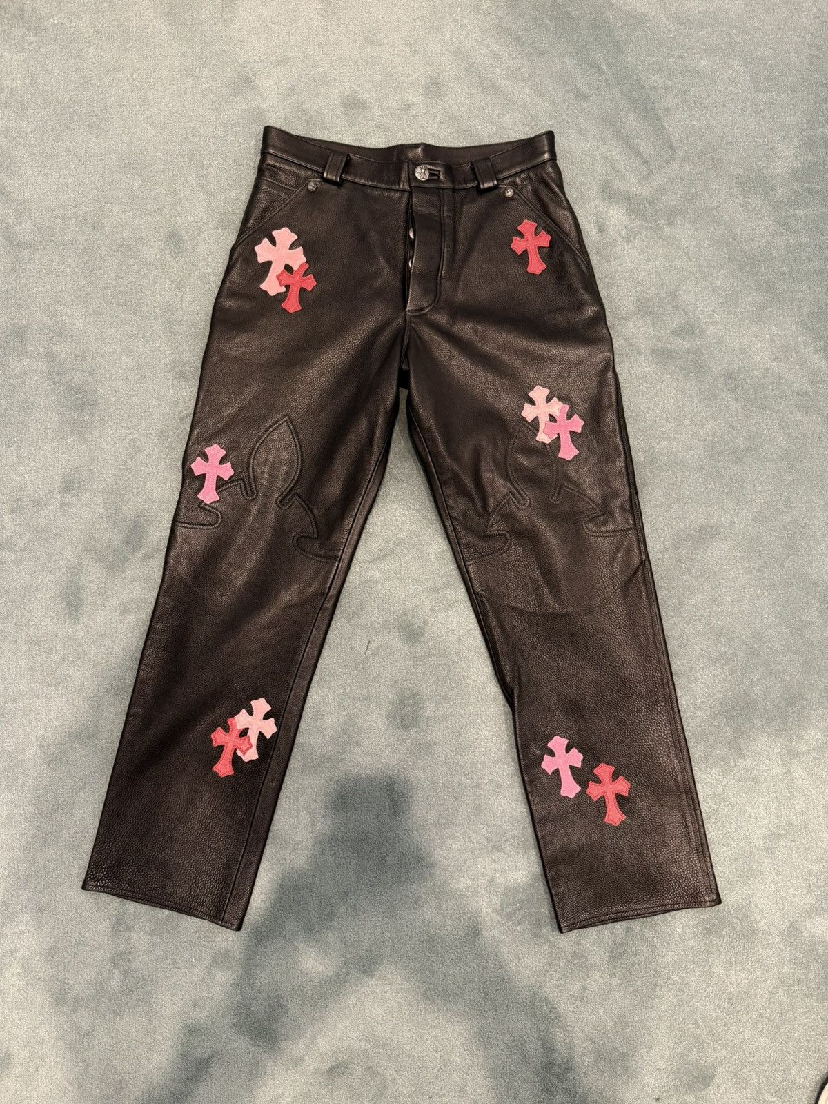 Chrome Hearts Chrome Hearts Leather Pants with cross patches Size US 32 / EU 48 - 1 Thumbnail