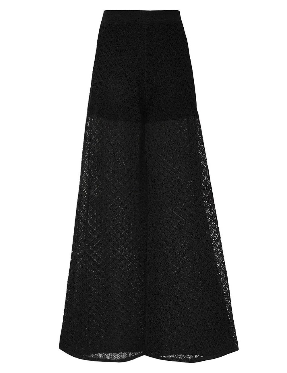 Zimmermann oc11z1025 Crush Pointelle Palazzo Pant in Black Size 28" / US 6 / IT 42 - 1 Thumbnail