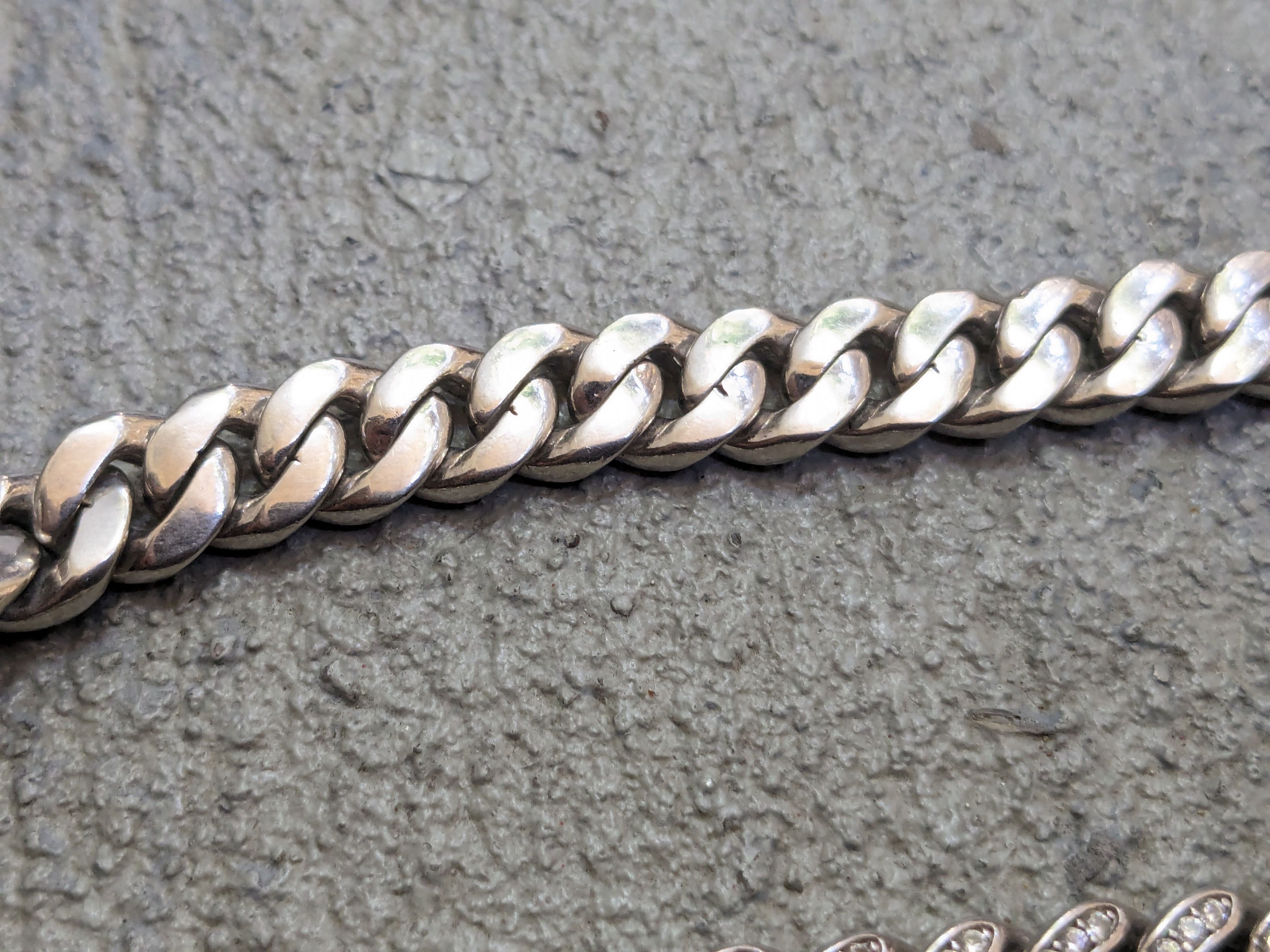 Jewelry Sterling Silver Cuban Choker Necklace CZ Miami 16" Bling Size ONE SIZE - 12 Thumbnail