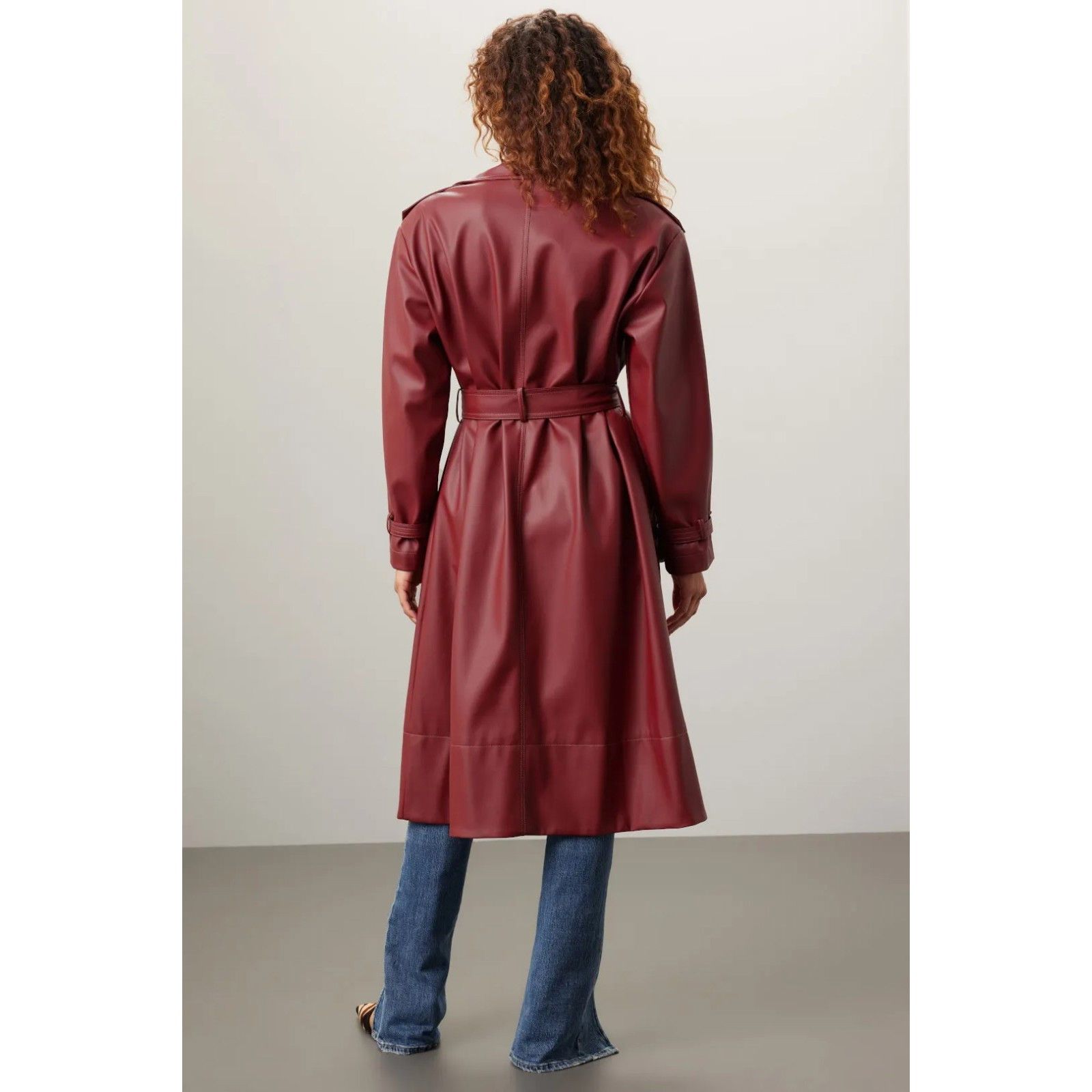 Other ASHLEY PARK x RTR Long Red Faux Leather Jacket Size S MSRP $ Size M / US 6-8 / IT 42-44 - 2 Thumbnail