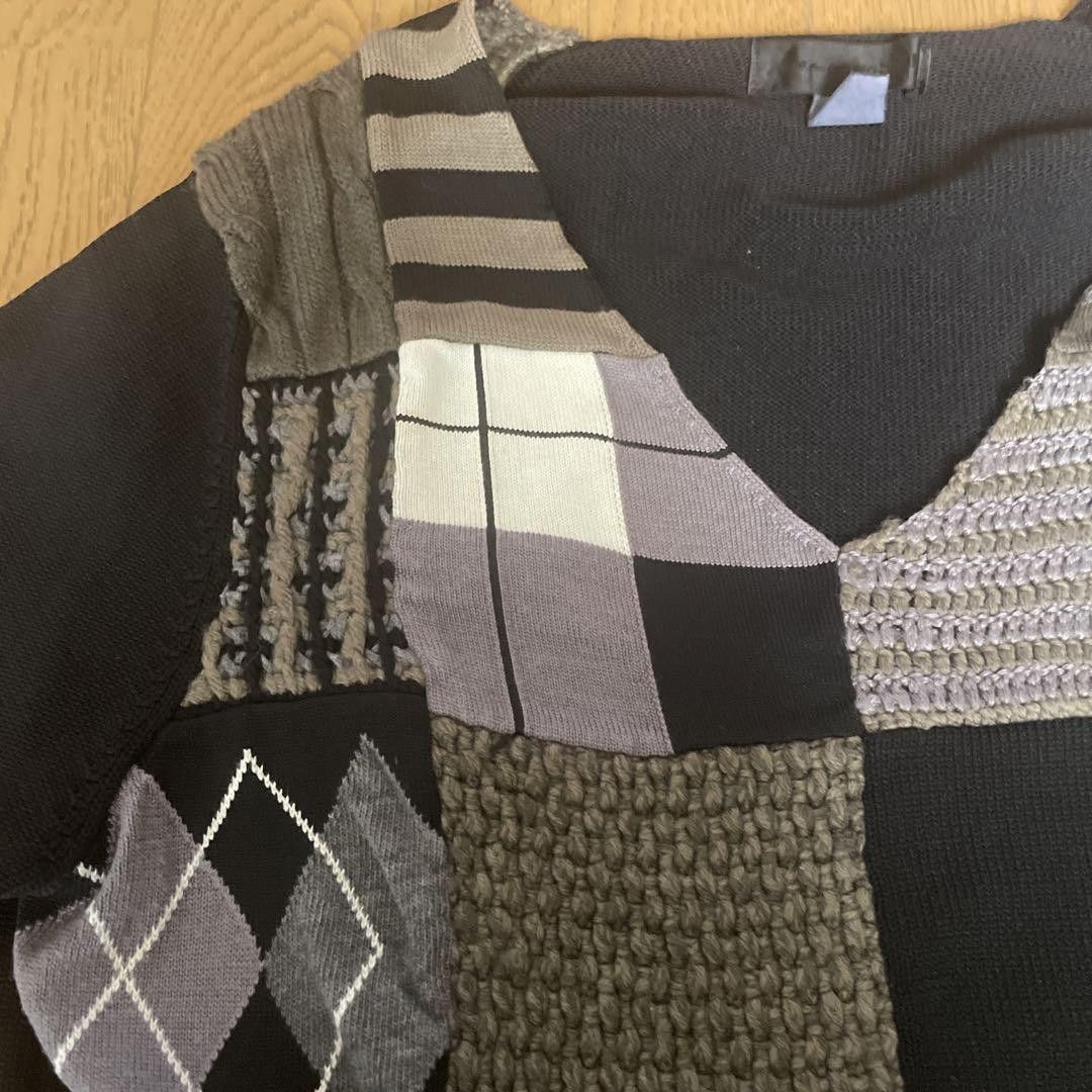 Comme des Garcons × Comme des Garcons SHIRT Patchwork Crochet Stitch Knit Sweater Size US XS / EU 42 / 0 - 3 Thumbnail