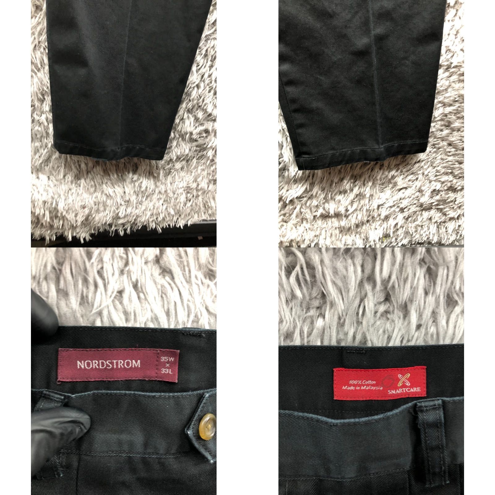Dockers Nordstrom Chino Pants 35x33 Pleated Black Casual Mens Size US 35 - 8 Thumbnail
