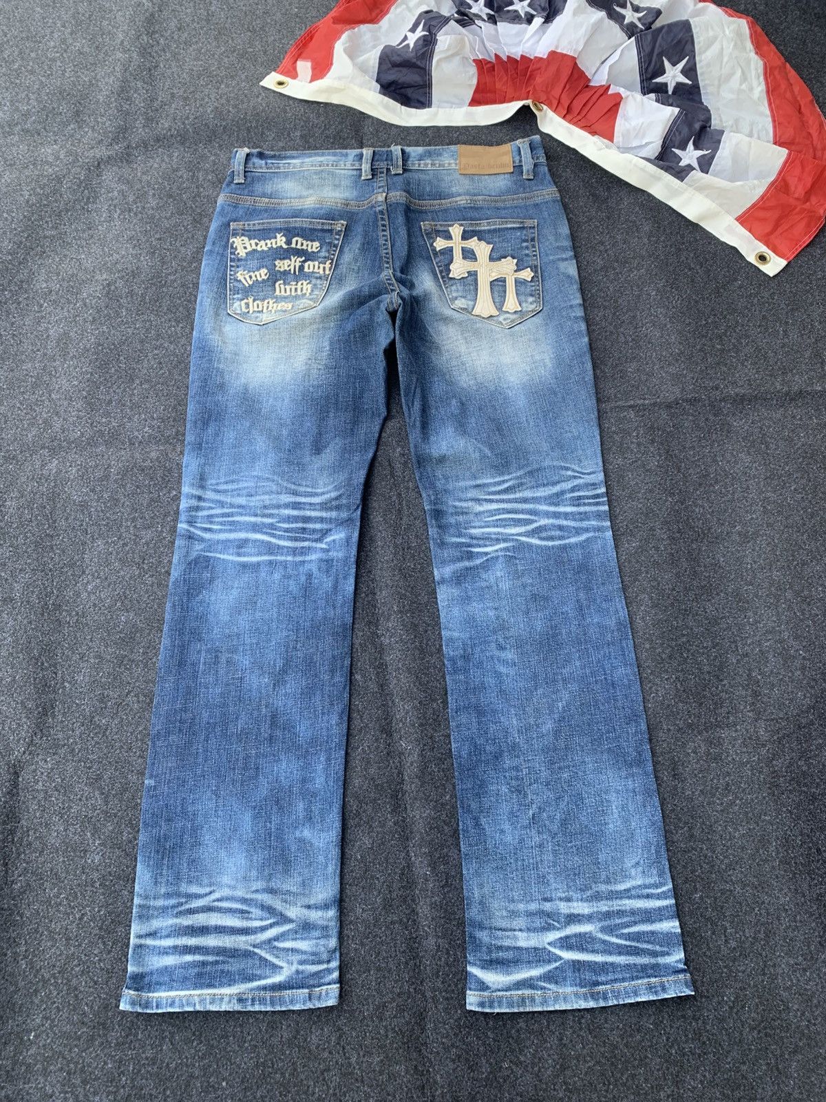 Beauty Beast Pasta Denim big cross like chrome hearts style Size US 35 - 1 Thumbnail
