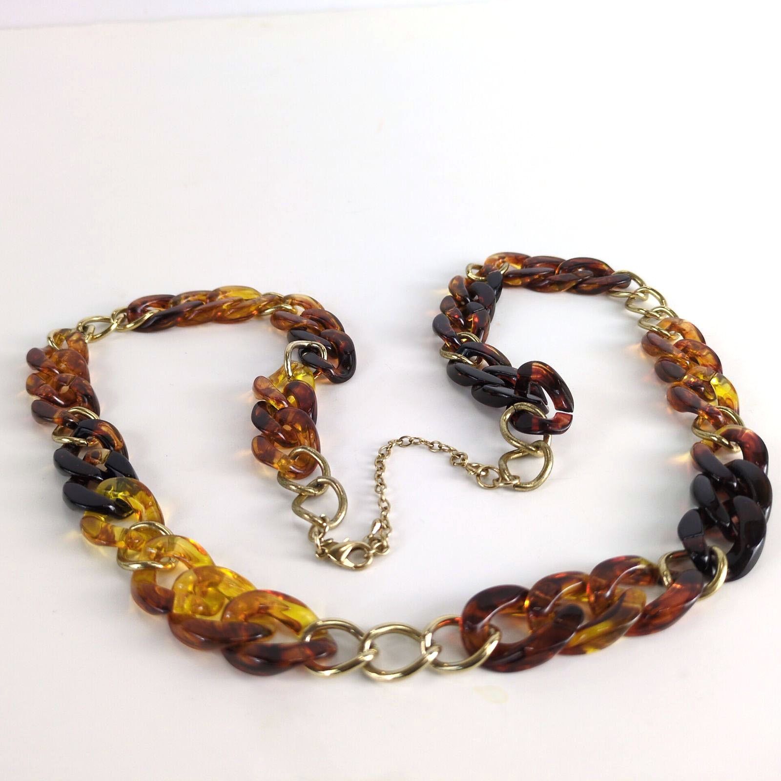 Vintage Premier Designs Margot Acrylic Tort Goldtone Links Necklace Size ONE SIZE - 2 Thumbnail