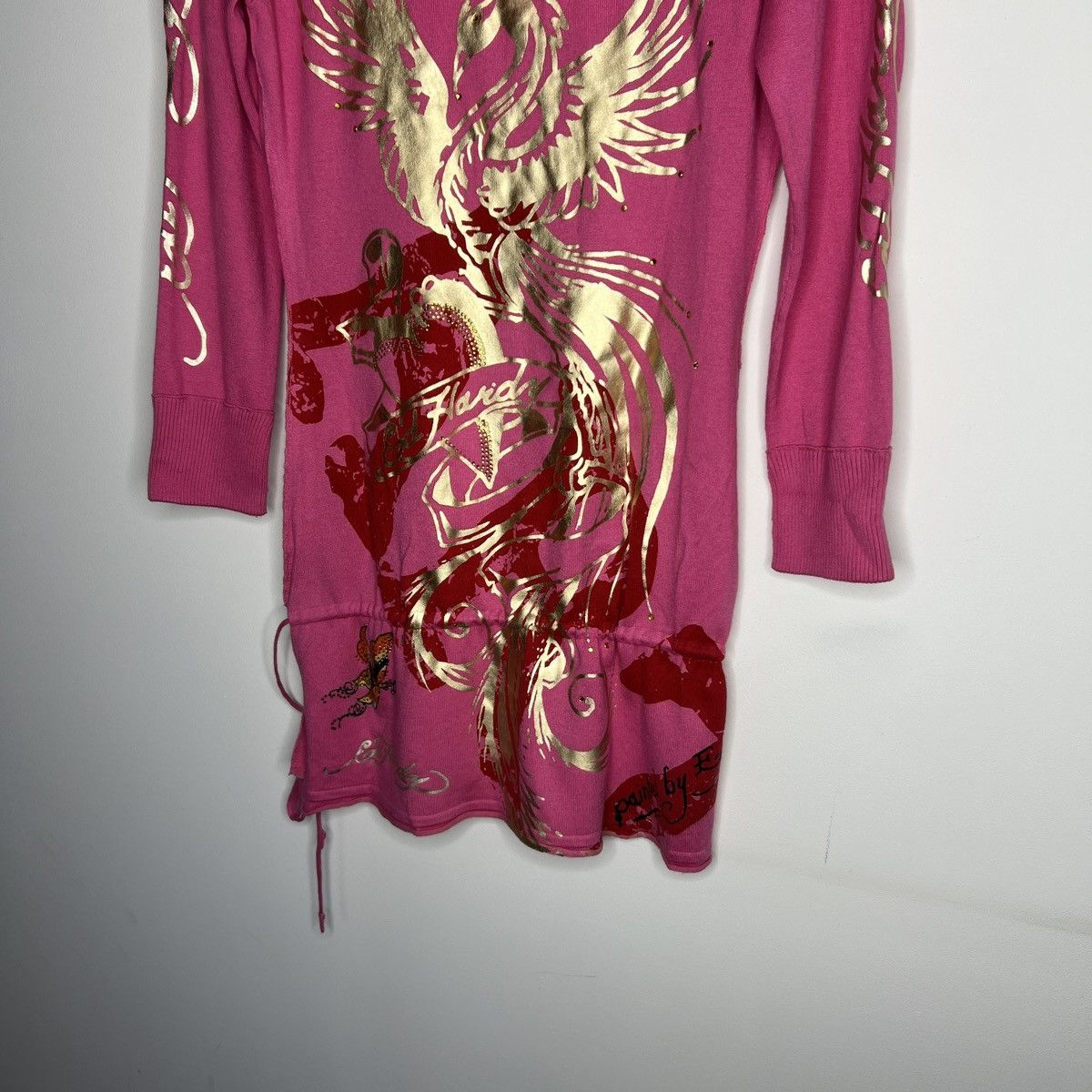 ED HARDY REFLECTIVE FULL PRINTED MINI DRESS