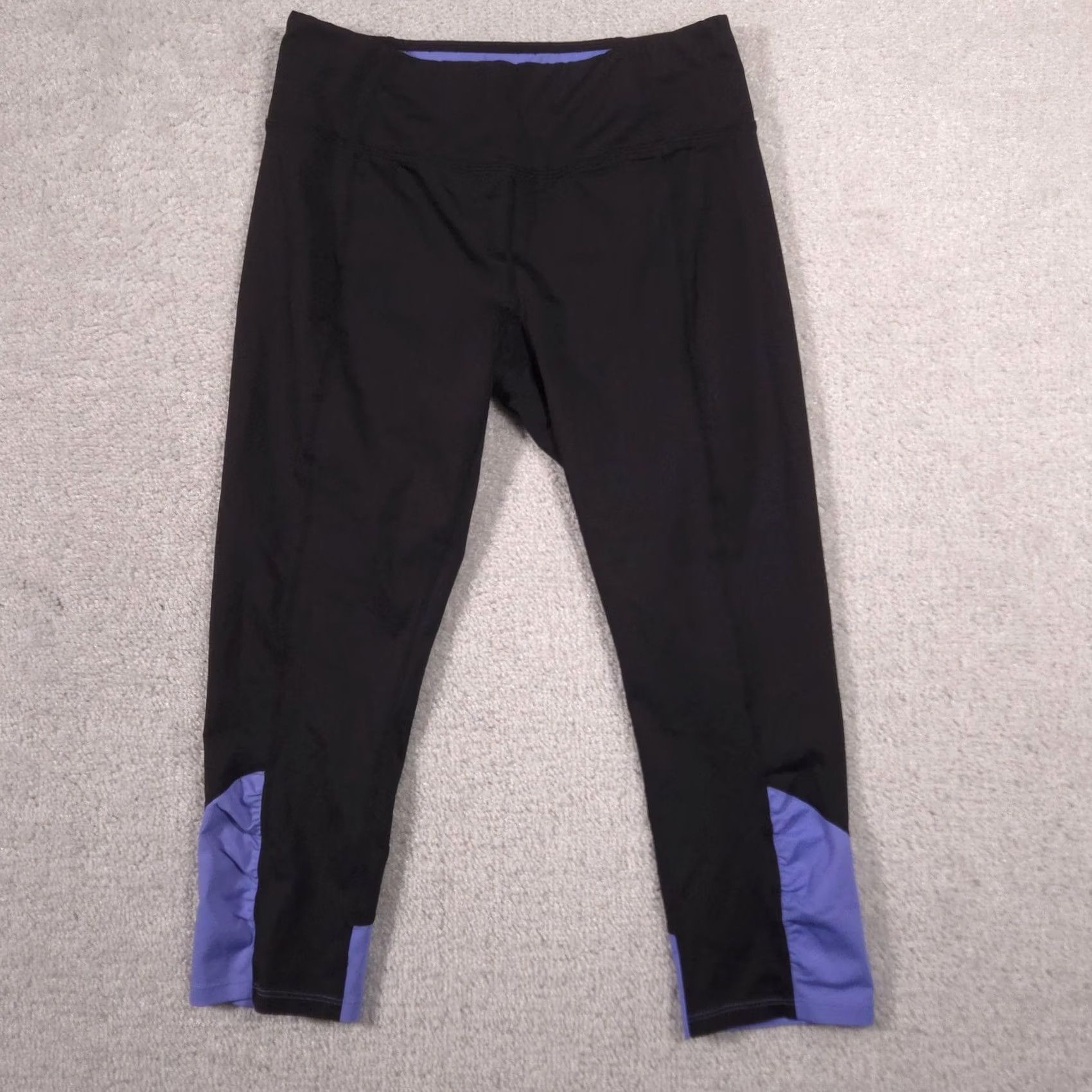 Calvin Klein Calvin Klein Performance Capri Leggings Womens M Black Quick Dry Colorblock Capris Activewear Slim Yoga Running Gym Training Size 32" / US 10 / IT 46 - 2 Thumbnail