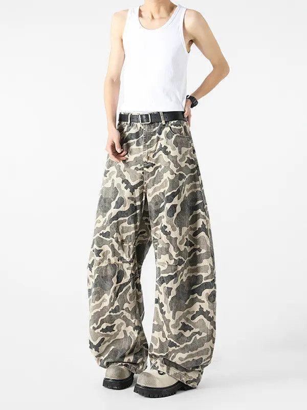 Japanese Brand Retro loose patchwork camouflage jeans Size US 32 / EU 48 - 2 Thumbnail