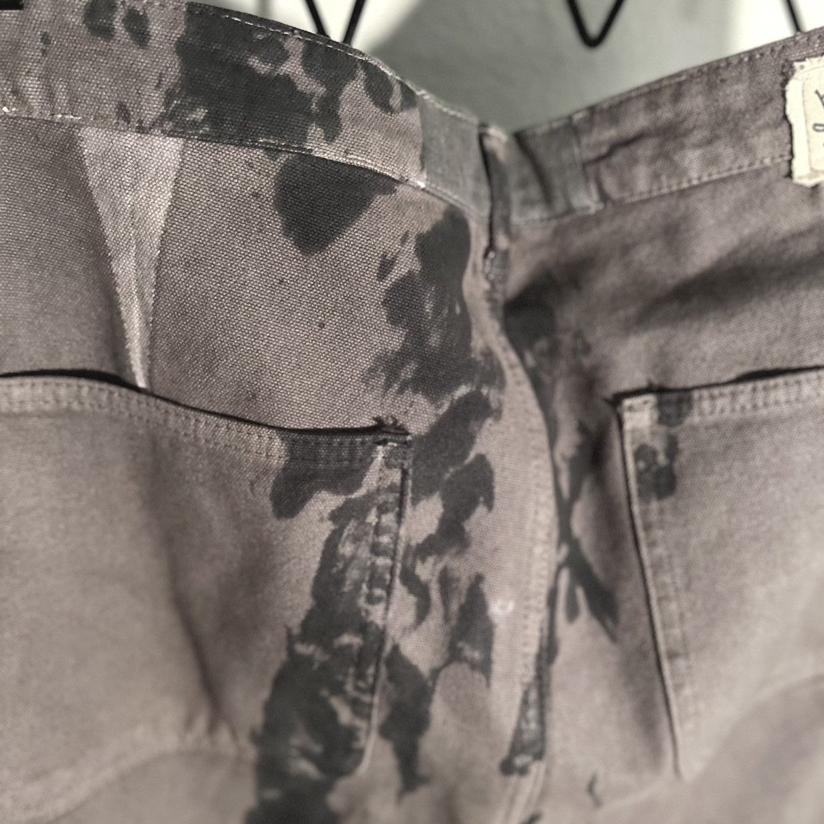 Basketcase Gallery bleach black distressed fatigue pants 36